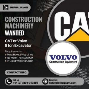 CAT or Volvo 8 ton Excavator