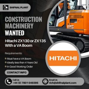 Hitachi ZX130 or ZX135 with VA Boom